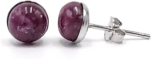 Miniatura 18 de Pendientes naturales de 0.236 in con chapado en oro blanco sobre plata de ley, bisel cabujón de piedras preciosas regalo de joyería para ella