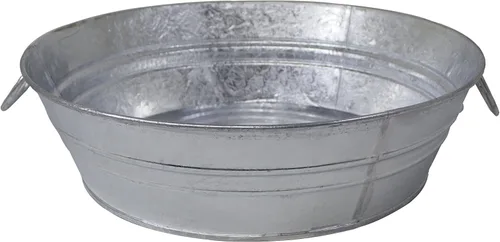 Miniatura 3 de Behrens 103LFT Tina Baja Plana de Acero Galvanizado en Caliente de 1.5 Galones, Plateado