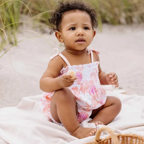Miniatura 25 de Burt's Bees Baby Mameluco para bebé, 100% algodón orgánico, traje corto de una pieza para niñas recién nacidas a 24 meses