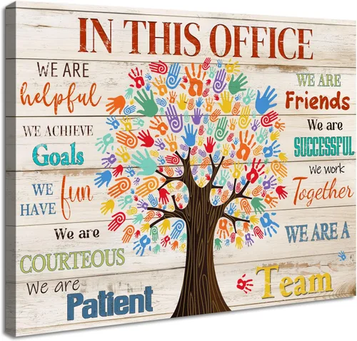 Miniatura 14 de SOOTHAN Arte de pared motivacional estético para oficina, mujeres, frases inspiradoras, lienzo, flores rústicas, libros, cuadro enmarcado