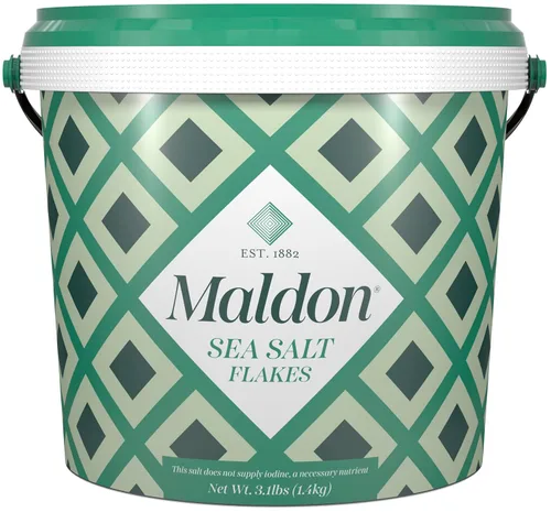Miniatura 15 de Maldon Sal, hojuelas de sal marina, 20 oz (570 g), tina resellable – Kosher, natural y gourmet en forma de pirámide, perfecta para una amplia gama