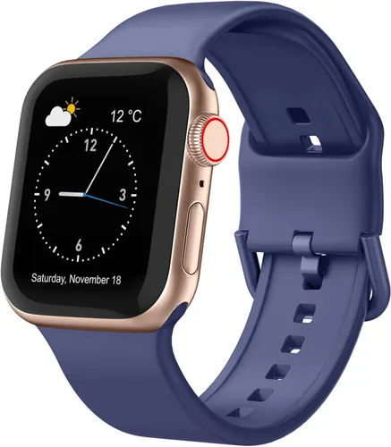 Miniatura 17 de Correa deportiva para Apple Watch, 49, 46, 45, 44, 42, 41, 40 y 38 mm, correa de silicona suave, cierre clásico, reemplazo para iWatch Series 11
