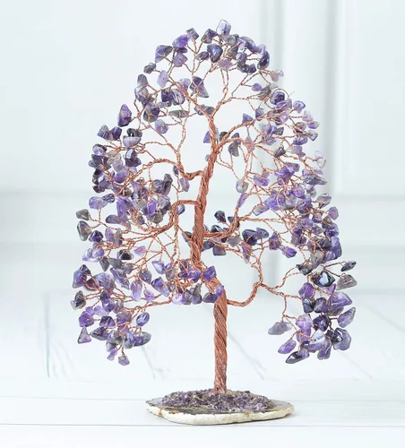 Miniatura 11 de Crocon® Árbol de la vida de 7 chakras, sabiduría espiritual, base de rodajas de ágata, árbol de cristal hecho a mano para energía positiva
