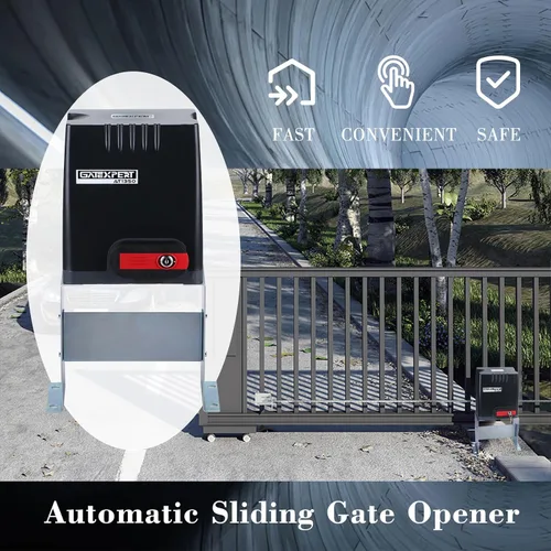 Miniatura 3 de Abridor automático de puerta corredera con transmisores de control remoto y sensor de fotocélula infrarroja – Kit de operador de puerta de seguridad