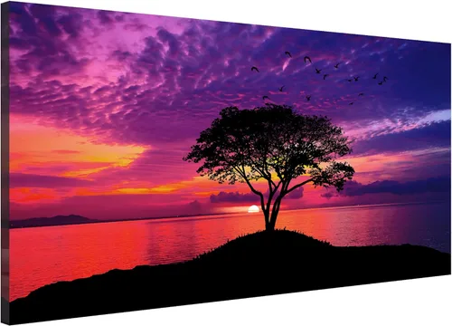 Miniatura 21 de EPHANY Lienzo abstracto de playa para pared, arte de paisaje, 5 piezas, lienzo para pared, decoración de playa, lienzo para pared, puesta de sol