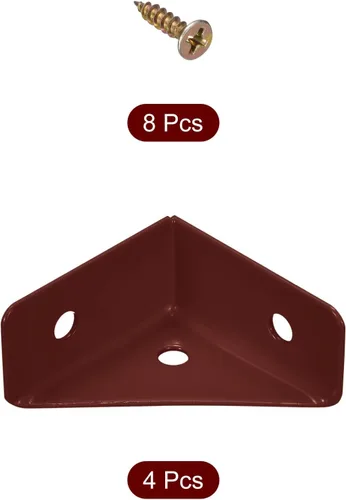 Miniatura 3 de uxcell 4 soportes de esquina angulares de 1.496 pulgadas x 1.496 pulgadas, soportes de acero laminado en frío con tornillos para borde de escritorio