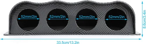 Miniatura 5 de Soporte universal para tablero de instrumentos de calibre de 2.047 in, cubierta de fibra de carbono para medidores de 2 pulgadas, capacidad