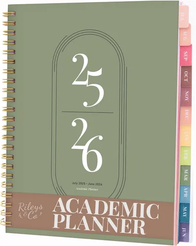 Miniatura 28 de Rileys - Agenda académica 2025-2026, agenda diaria, semanal y mensual, julio de 2025 a junio de 2026, páginas de notas para estudiantes
