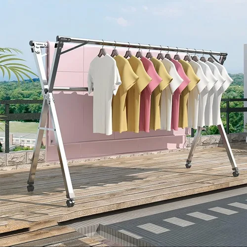 Miniatura 6 de ZARBAILRE Tendedero de ropa para interiores, tendedero de ropa para exteriores, plegable, en forma de X para ropa, lencería, toallas, ropa de cama
