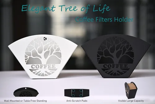 Miniatura 5 de Elegante soporte para filtro de café con forma de ventilador de hierro para extender uniformemente los filtros, estante de filtro de café