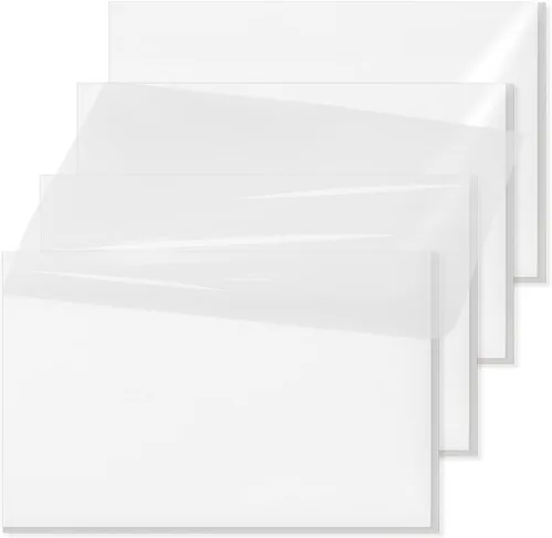 Miniatura 10 de Notas adhesivas transparentes con forro grande, 4 blocs de 3 x 5 pulgadas, transparentes transparentes, translúcidas, autoadhesivas, pestañas 3x5