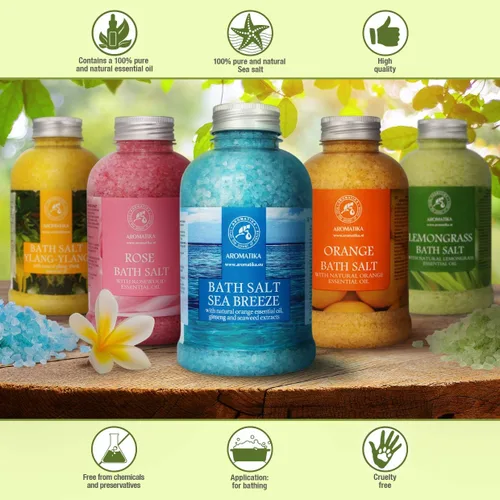 Miniatura 3 de Bath Salt Sea Breeze de 21.16 onzas con aceites esenciales naturales, naranja, ginseng y algas marinas, lo mejor para un buen sueño, relajante