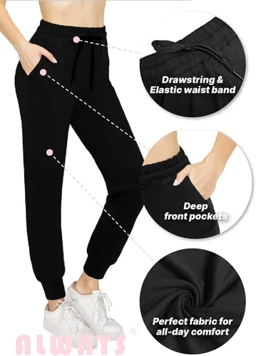 Miniatura 5 de ALWAYS - Pantalones deportivos casuales con bolsillos para mujer, muy suaves, elásticos y cómodos