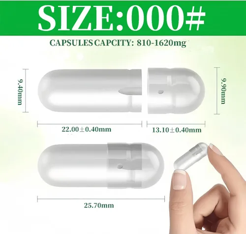 Miniatura 2 de Cápsulas vacías tamaño vegetariano 00 1000 cápsulas veganas transparentes separadas Halal rellenables tapas vegetales para hacer tus propios