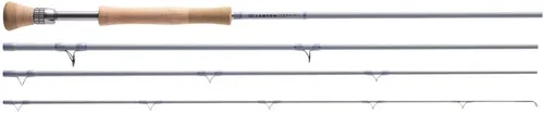 LAMSON | Caña de pescar con mosca de acción rápida de cobalto | Agua salada | Trasero de combate de corcho, 9 pies 4 piezas, con tubo