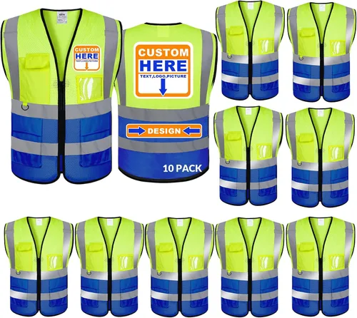 Miniatura 14 de BeautyWill Chaleco de seguridad personalizado con logotipo reflectante de alta visibilidad Clase 2 de alta visibilidad Seguridad Chaleco de trabajo