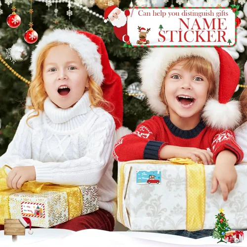 Miniatura 4 de Outus 500 etiquetas de Navidad, etiquetas autoadhesivas de regalo para regalos de Navidad, etiquetas de nombre de Navidad, etiquetas para papel