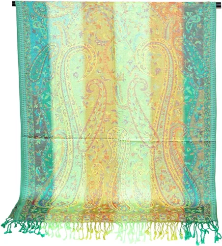 Miniatura 2 de Bufanda Pashmina para mujer, diseño de arcoíris, colorido, suave, ligero, chal de boda