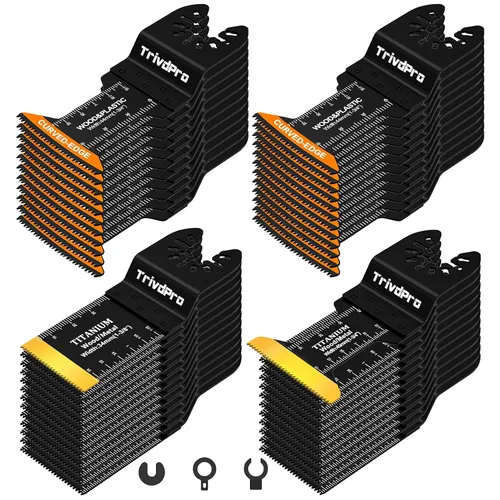Hojas multiherramienta Hojas de herramienta multiusos Kits - TrivdPro 48 piezas Hoja de herramienta oscilante Hojas de sierra oscilantes para metal,