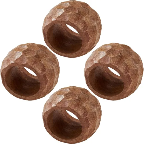 Miniatura 3 de Saro Lifestyle Servilleteros de madera gruesa (juego de 4), café
