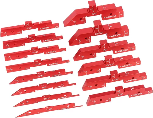 Miniatura 8 de Barras de configuración de mesa de enrutador, juego de 7 bloques de configuración de aluminio de precisión con medidor de altura para accesorios