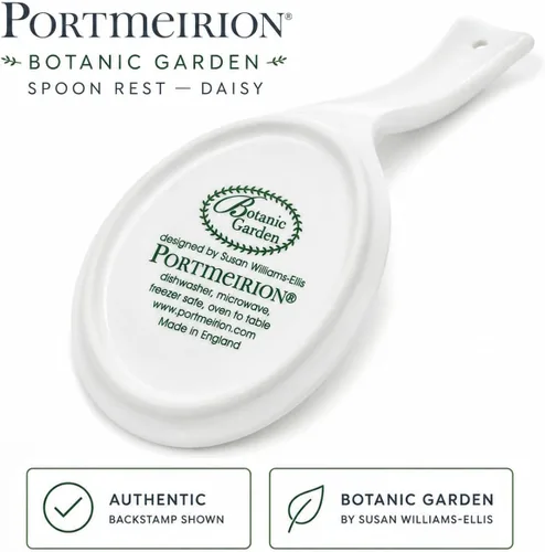 Miniatura 10 de Portmeirion Botanic Garden - Soporte para cuchara de cocina y encimera de cocina, diseño floral de margaritas, hecho de porcelana, 8.75 pulgadas