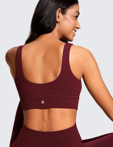 Miniatura 90 de CRZ YOGA Butterluxe - Brasier deportivo con espalda en U para mujer, cuello redondo, acolchado, de bajo impacto, para yoga, entrenamiento