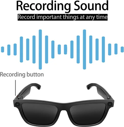 Miniatura 3 de Lentes inteligentes con cámara, gafas de video HD 1080P, gafas de sol de protección UV con traducción AI en tiempo real, audio Bluetooth, sonido
