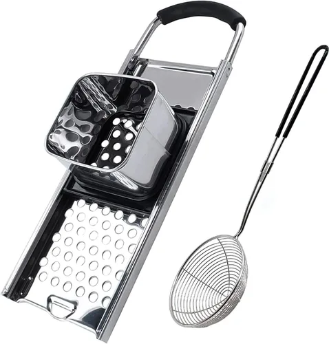 KEISSCO Spaetzle Maker de acero inoxidable con mango de agarre cómodo, juego de herramientas para hacer albóndigas de huevo alemán tradicional
