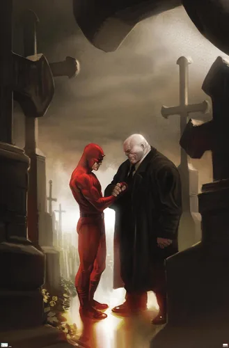 Miniatura 9 de Trends International Marvel Comics - Póster de pared de Kingpin - Daredevil in Cemetery, 14.72 x 22.37 pulgadas, versión enmarcada de madera