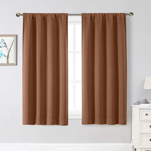 Miniatura 22 de Cortinas opacas para dormitorio, sala de estar, juego de 2 paneles de 54 pulgadas de largo, cortinas de oscurecimiento de habitación con aislamiento