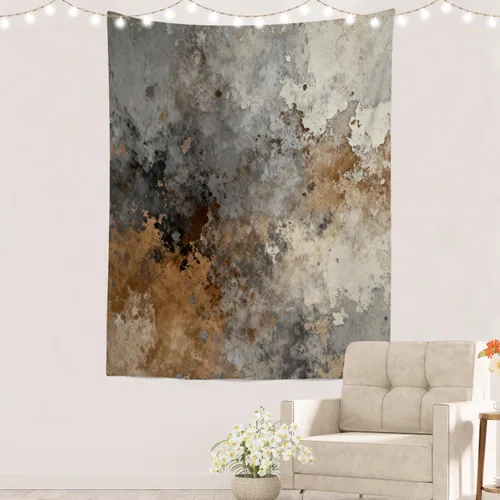 Miniatura 75 de Batmerry Tapiz azul y blanco, tapiz abstracto de pintura azul, negro, gris y blanco, para sala de estar, dormitorio, pared, decorativo, 51.2 x 59.1