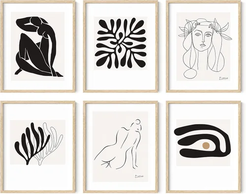 Miniatura 8 de HAUS AND HUES Henri Matisse y Picasso - Juego de 6 pinturas famosas, sin marco, 11 x 14 pulgadas Sin títulos