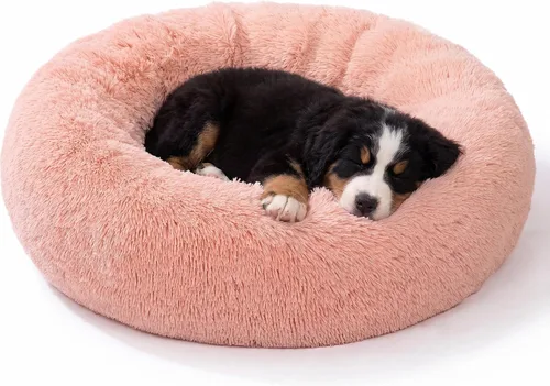 Miniatura 30 de SAVFOX Camas calmantes de felpa para perros, cama de perro de dona para perros pequeños, tamaño mediano, grande y extragrande, cómoda cama para Beige