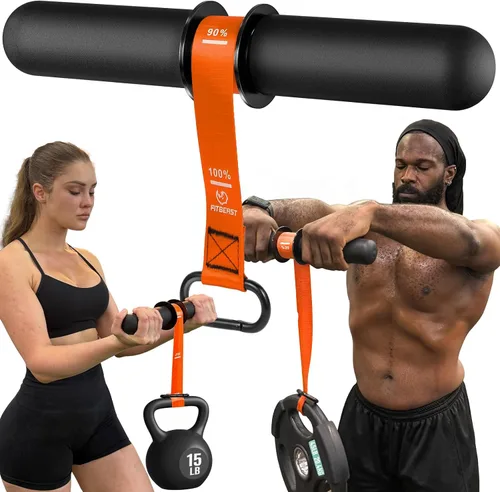 Miniatura 8 de FitBeast Fortalecedor de antebrazo y ejercitador de antebrazo, rodillo de muñeca con mango más grueso, entrenador de fuerza de antebrazo con correa