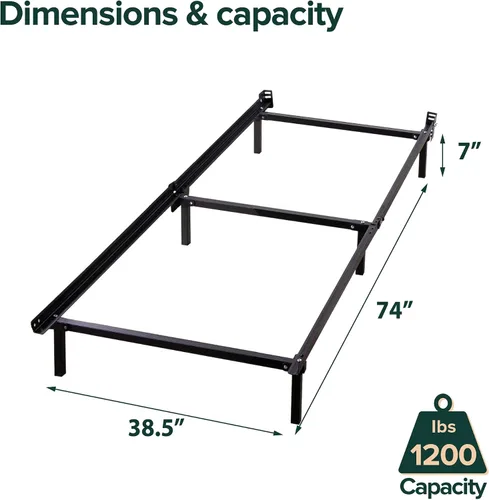 Miniatura 2 de ZINUS - Base metálica Compack de soporte para cama, 7 pulgadas, para colchón y somier, color negro, tamaño individual Blanco