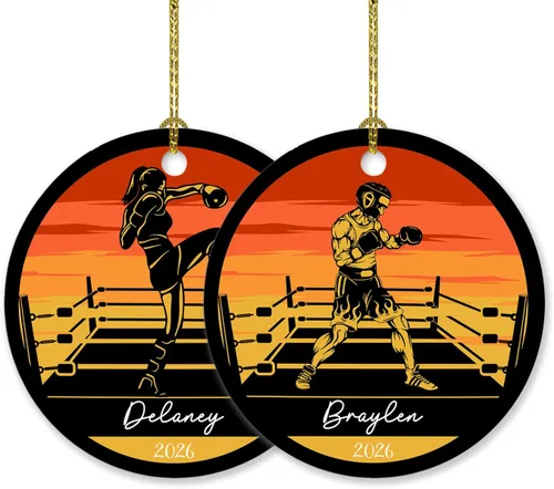 Miniatura 9 de Adorno personalizado de tiro con arco de Navidad 2025, adorno de Navidad con arco y flecha, regalo con nombre de arquero, año, adorno de jugador