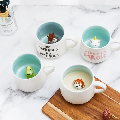 Miniatura 5 de Taza de cerámica con diseño de vaca para bebé, 12 onzas, bonita taza para Navidad, cumpleaños, regalo del día de San Valentín, regalos sorpresa