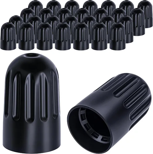 30 piezas de tapas de vástago de válvula de neumático TPMS, tapas de vástago de válvula de rueda de plástico negro para TR20008 TPMS, tapas de
