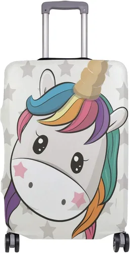 Funda protectora elástica para equipaje de viaje, diseño de unicornio de dibujos animados, estrellas para equipaje de 18 a 20 pulgadas, para