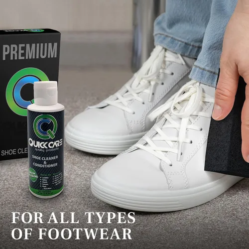 Miniatura 5 de QuickCare - Limpiador de zapatos prémium con acondicionador, cepillo y esponja, kit de limpieza definitivo para zapatos deportivos, cuero, gamuza