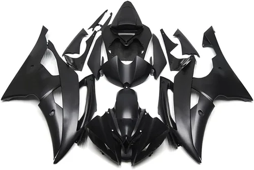 Kit de carenado negro plano para Yamaha YZF R6 2014 08 09 10 11 12 13 14 15 16 ABS Carenados de inyección de plástico Negro (Flat Black)
