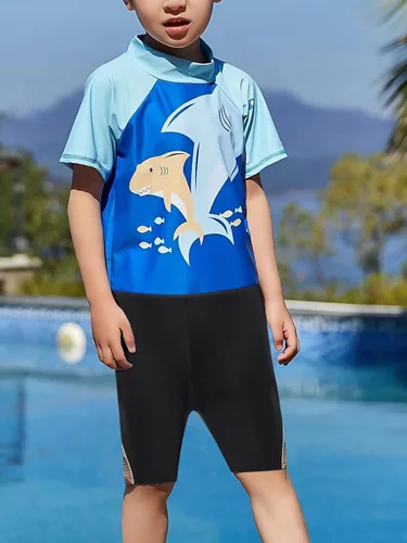 Miniatura 7 de Pantalones cortos de natación deportivos para niños y jóvenes, de secado rápido, con cordón, suaves UPF 50+
