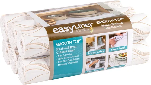 Smooth Top EasyLiner para armarios y cajones - Fácil de instalar y cortar a medida - Papel para estantes y forro para cajones no adhesivo - Forro