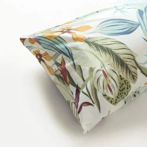 Miniatura 6 de SUSYBAO - Funda de edredón floral tropical tamaño King, 100% algodón egipcio, diseño floral amarillo, juego de 3 piezas, 1 funda de edredón