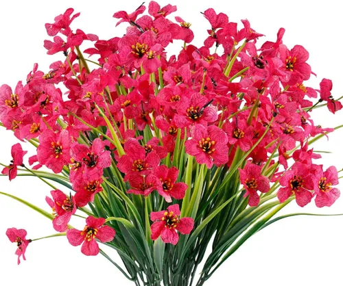 Miniatura 22 de JEMONG - 20 paquetes de flores artificiales para exteriores, resistentes a los rayos UV, flores falsas que no se decoloran, plantas de plástico