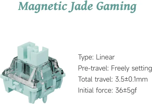 Miniatura 3 de GATERON Interruptores Magnéticos Gaming de Teclado Jade, HiFi Sound Wall Stem Lineales Prelubricados de Fábrica con Imán Permanente de Configuración