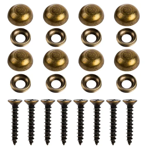 8 tornillos decorativos de latón con tapas, tornillos de espejo con tapas decorativas, tornillo de latón para fijación de muebles, fijación de
