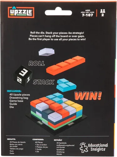 Miniatura 7 de Educational Insights Upzzle - Juegos de mesa estratégicos de apilamiento para niños, adolescentes y adultos, desafío vertical de construcción