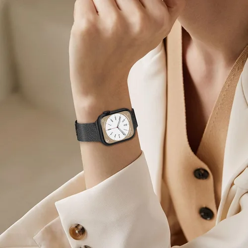 Miniatura 2 de Paquete de 3 correas compatibles con Apple Watch para mujeres de 1.496 in 1.575 in 1.614 in 1.654 in 1.732 in 1.772 in 1.811 in 1.929 in, acero